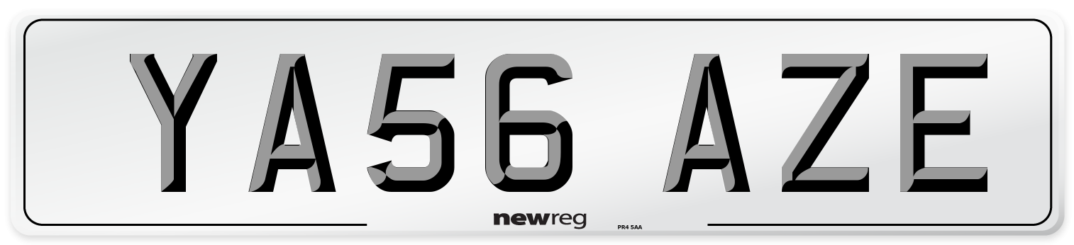 YA56 AZE Number Plate from New Reg